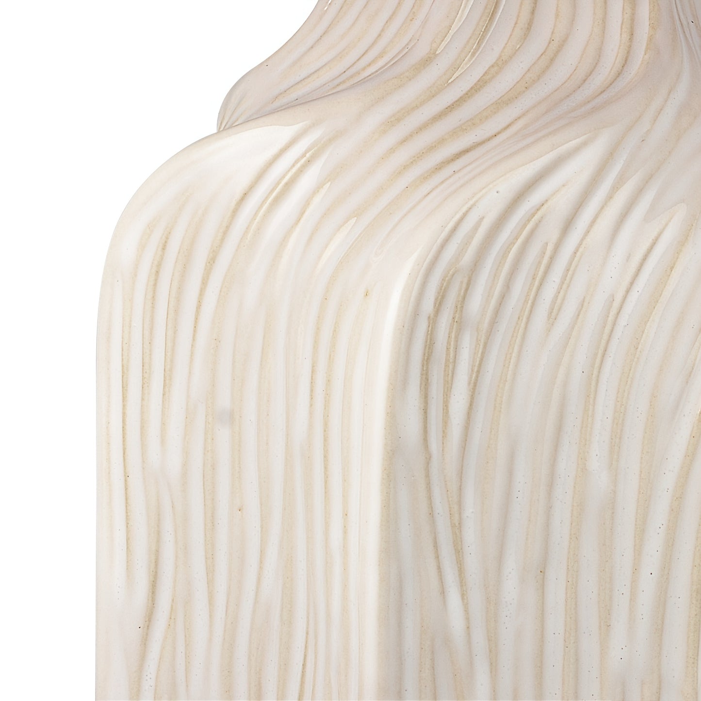 21'' Etched Ceramic Table Lamp with Shade, Gloss White Glaze Contrast Earthy Tones, Handcrafted Accent Lamps for Living Room End Tables, Bedroom Bedside, Dining Room, Kitchen, Entryway (Bulb Not Included)