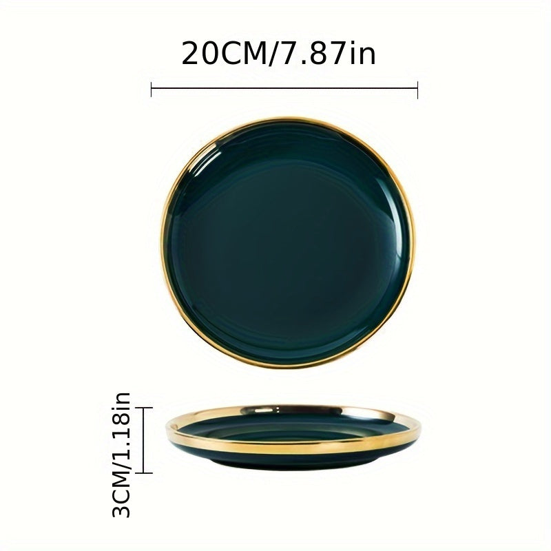 Luxury Ceramic Plate Set (3-Piece) – Pasta, Snack & Steak Serving Plates