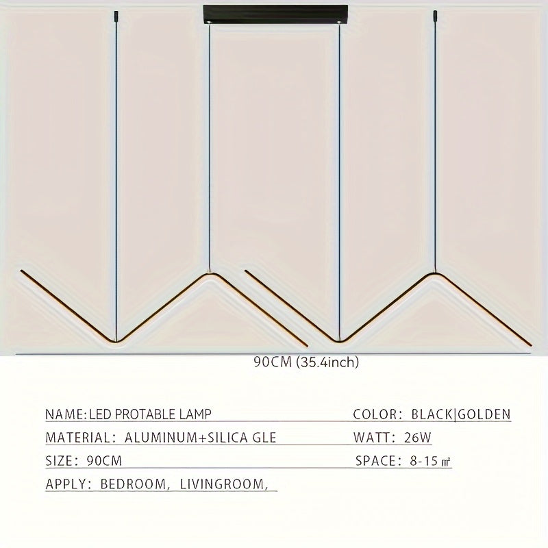 1pc Modern LED Chandelier Black Chandelier Living Room Bedroom Simple Lamps Corridor Indoor Lighting Decoration Home Furnishing