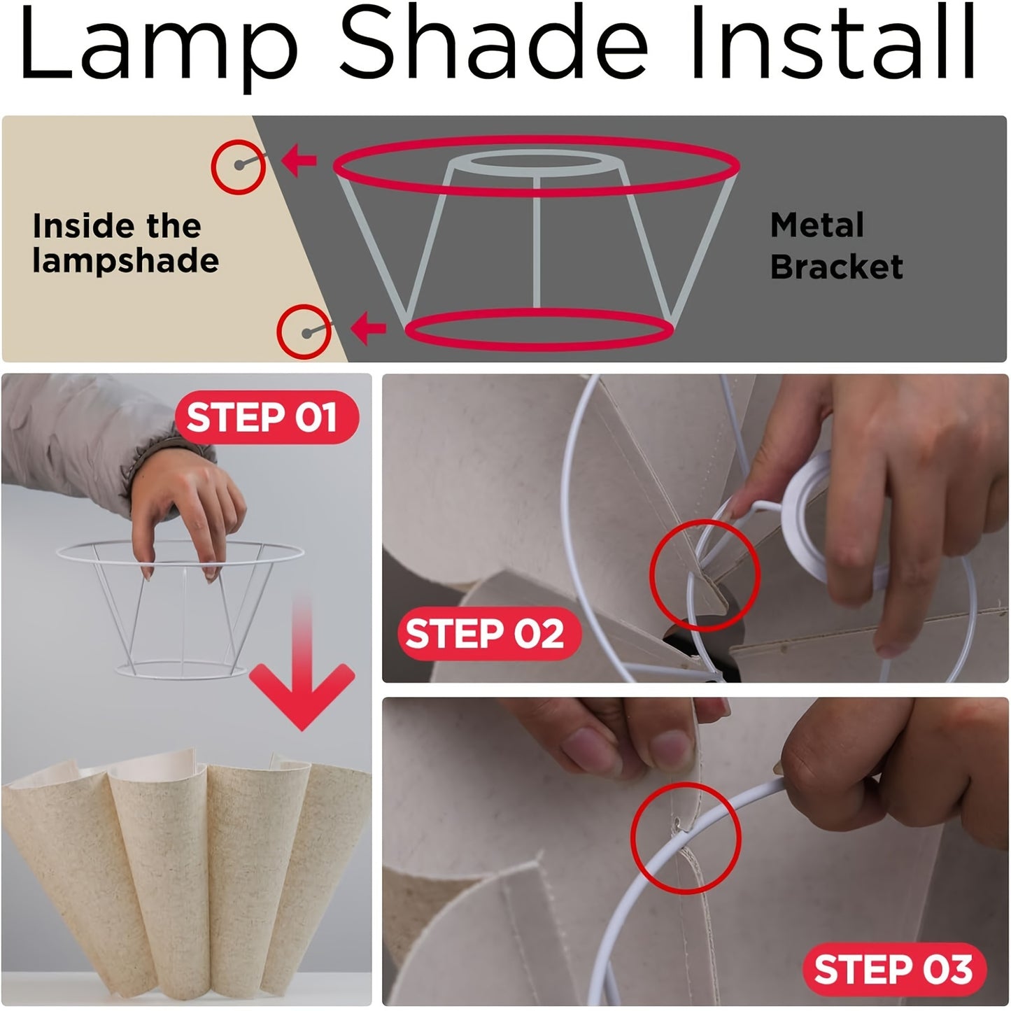 KUNJOULAM Modern Floor Lamp, Black Pole Floor Lamps, Simple Design Tall Lamp With Beige Lampshade, Standing Lamp For Living Room, Bedroom, Office, Home (Without Bulb)