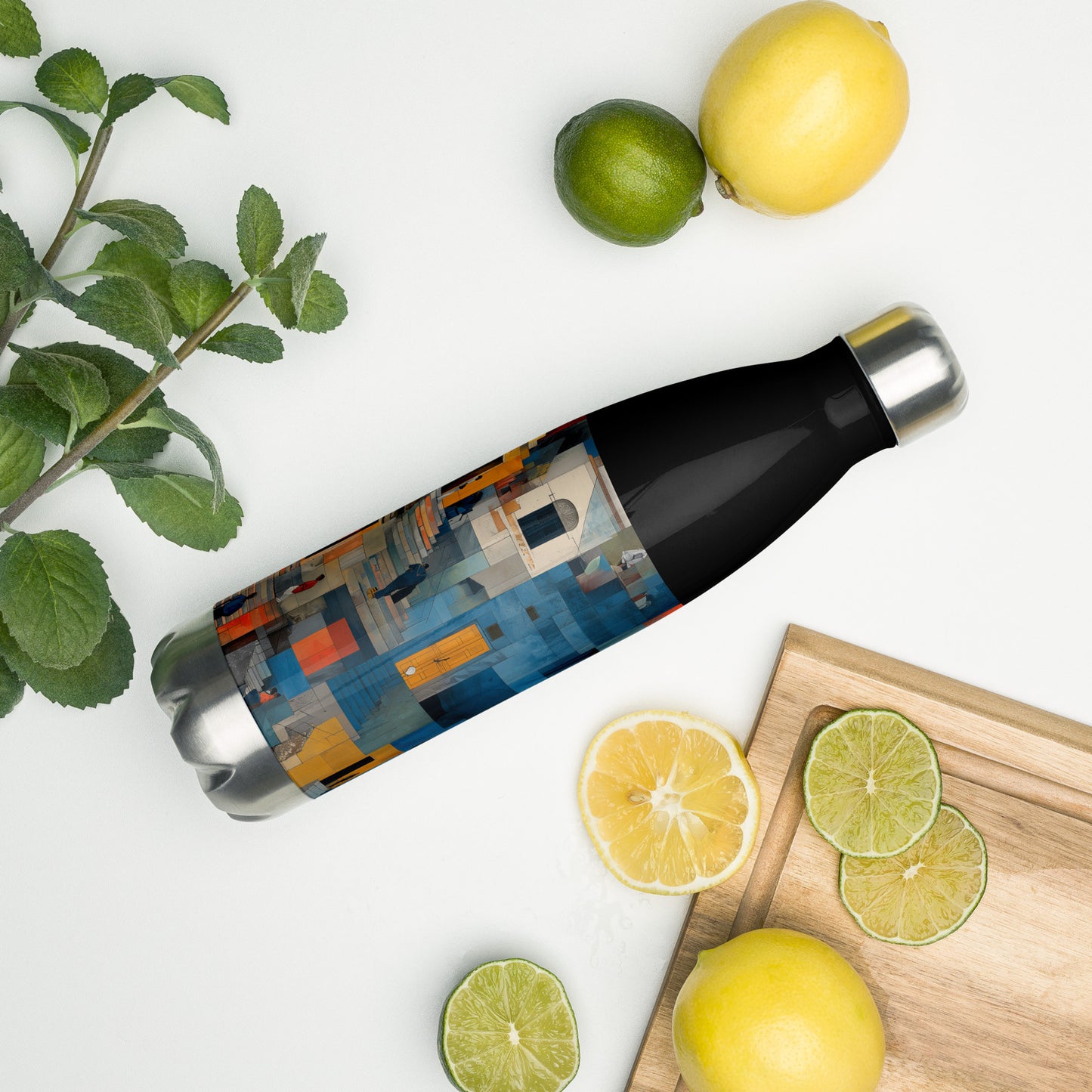 Tetrix Urban Collage – All-Over Print Stainless Steel Water Bottle