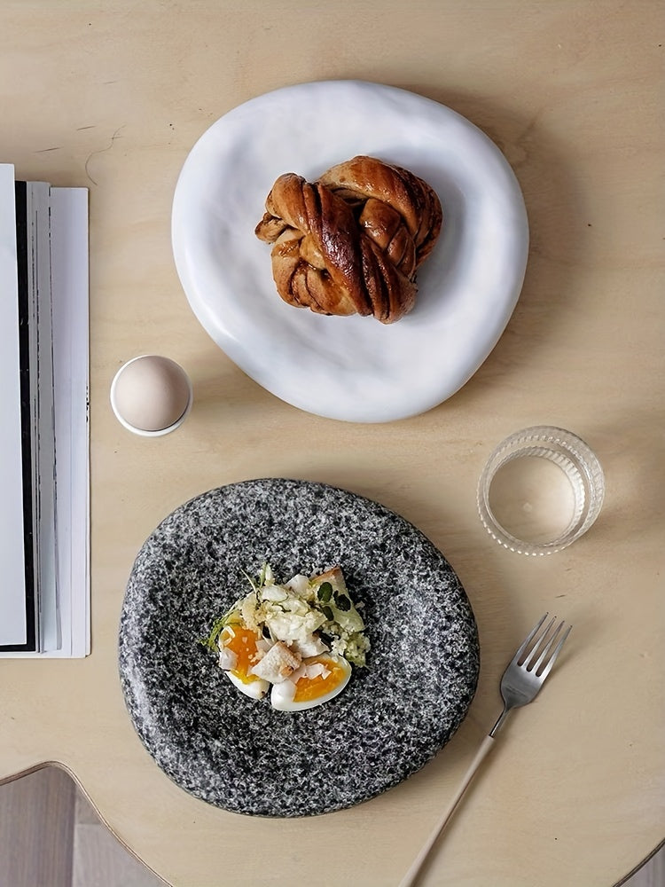 Japanese-Inspired Oval Ceramic Plate (1 Piece) – Salad, Sushi & Dessert Serving Dish