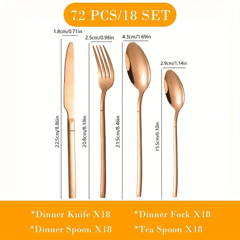24/48/72pcs Stainless Steel Flatware Set - Knife Fork Spoon, Rust-Resistant & Durable, Ideal for Restaurant, Catering, Gift, Hotel Tableware Wholesale-Halloween Thanksgiving Day Christmas