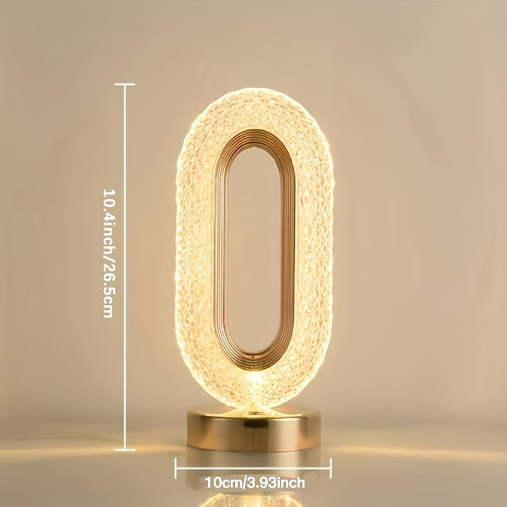 Portable Crystal Table Lamp (3 Colors Variable Night Light), Touch Table Lamp with USB Charging Port, Night Light for Bedroom, Nightstand, Bedside Lamps