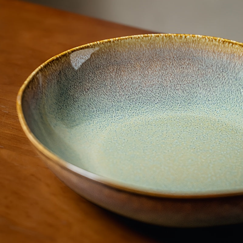 Flaming Color Asymmetrical Ceramic Plate (8") – Artistic Salad & Entrée Plate