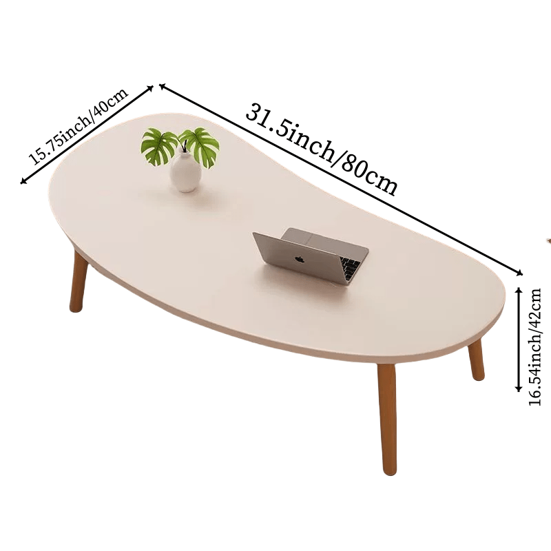Minimalist Solid Wood Coffee Table – Natural Wood Grain Center Table