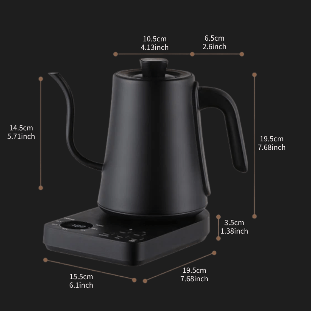 Electric Kettle Gooseneck - 304 Stainless Steel for Coffee & Tea, Anti-dry Protection, 1.0L-1200W Ultra Fast Boiling Hot Water