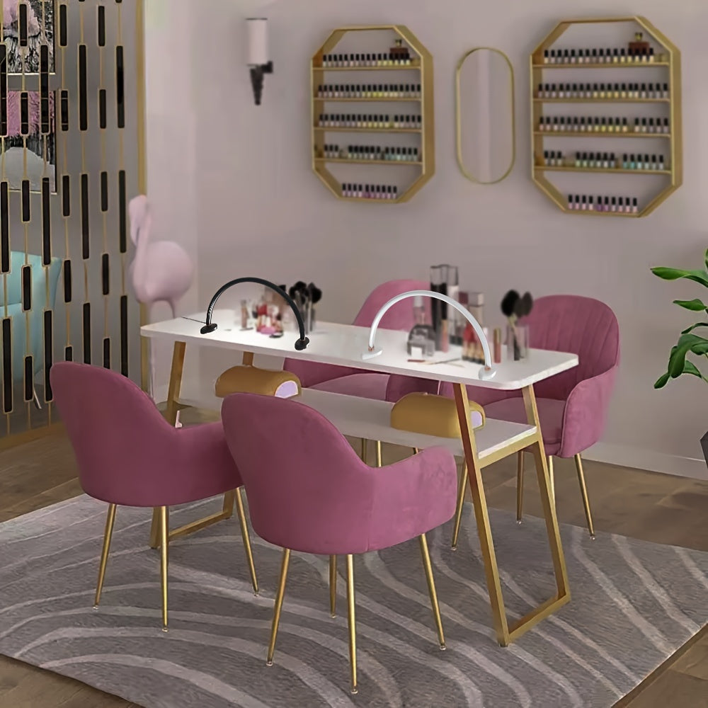 1pc Aluminum Alloy 3 Color Temperatures Dimmable Half-Moon Desk Lamp - USB-Powered Arch Light with Polished Finish for Nail Art, Crafts, Reading & Nightstand Use, Craft Lighting | Sleek Design | Adjustable Brightness, Desk La