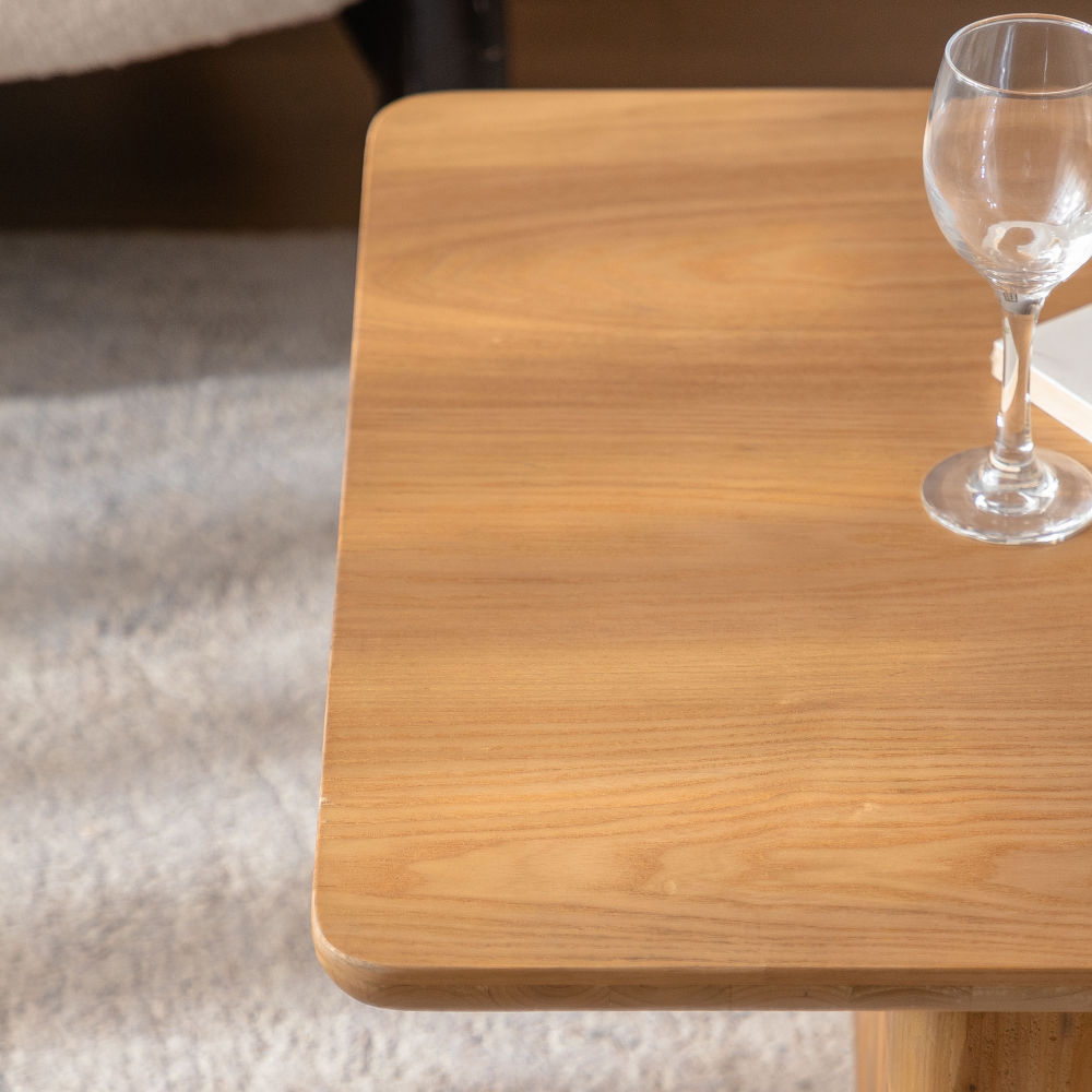 Vintage Wood-Grain Coffee Table Set of 2 – Natural Nesting Tables for Living Room