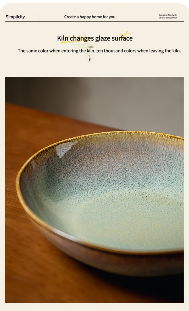 Flaming Color Asymmetrical Ceramic Plate (8") – Artistic Salad & Entrée Plate