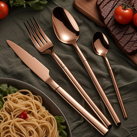 24/48/72pcs Stainless Steel Flatware Set - Knife Fork Spoon, Rust-Resistant & Durable, Ideal for Restaurant, Catering, Gift, Hotel Tableware Wholesale-Halloween Thanksgiving Day Christmas