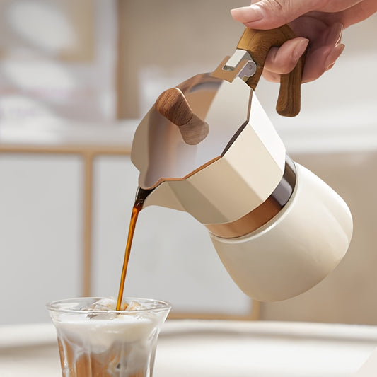 Italian Moka Pot for 3 Cups | Classic Espresso Maker for Home Use | Portable Greca Coffee Machine | Suitable for Cuban Coffee | Vintage Coffee Maker