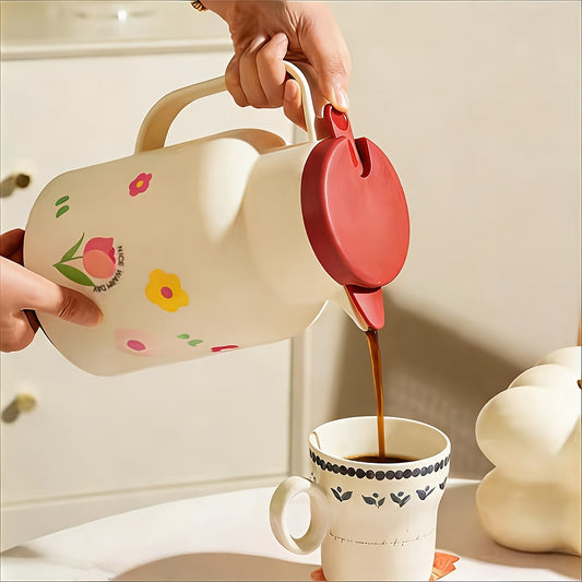 Home-use Large-capacity Insulated Coffee Carafe, Glass-lined Thermos Flask, Hot Water Bottle, Insulated Coffee Mug, Lidded Teapot, Vacuum Insulation 1000ml/33.8oz