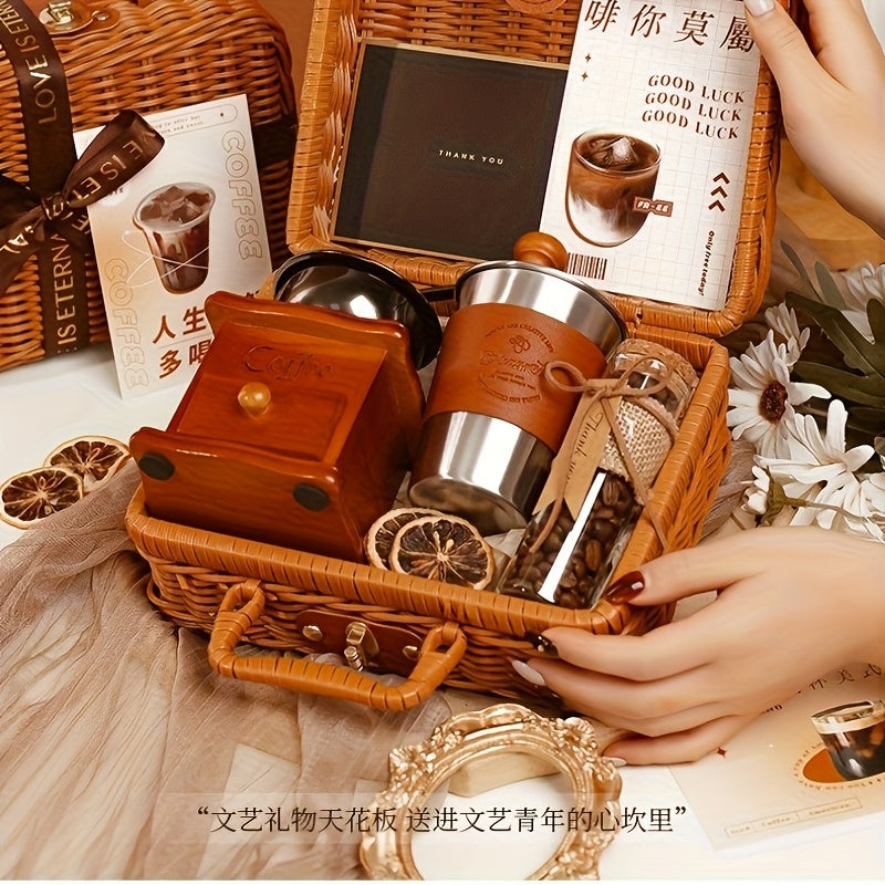 Portable Hand Coffee Grinder - Outdoor Coffee Set for Travel, Office, Food Truck, and Gifts (Coffee Beans Not Included)