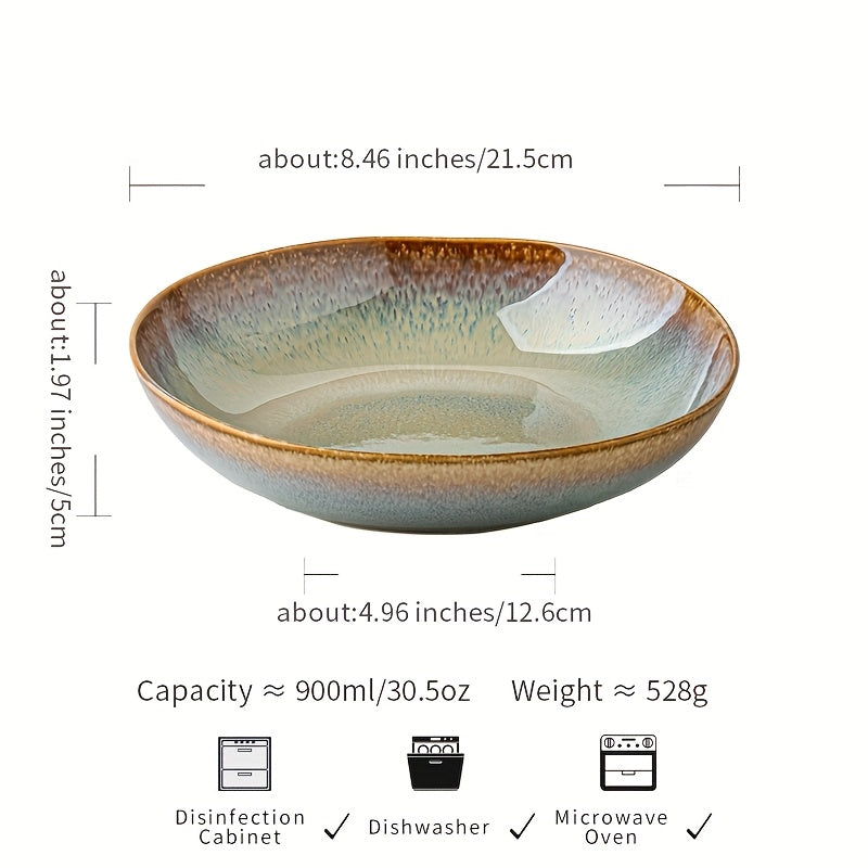 Flaming Color Asymmetrical Ceramic Plate (8") – Artistic Salad & Entrée Plate