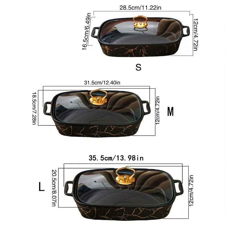 [Ceramic Cooking & Serving Set (1 Set) – Oven-to-Table Baking Pan & Serving Dish