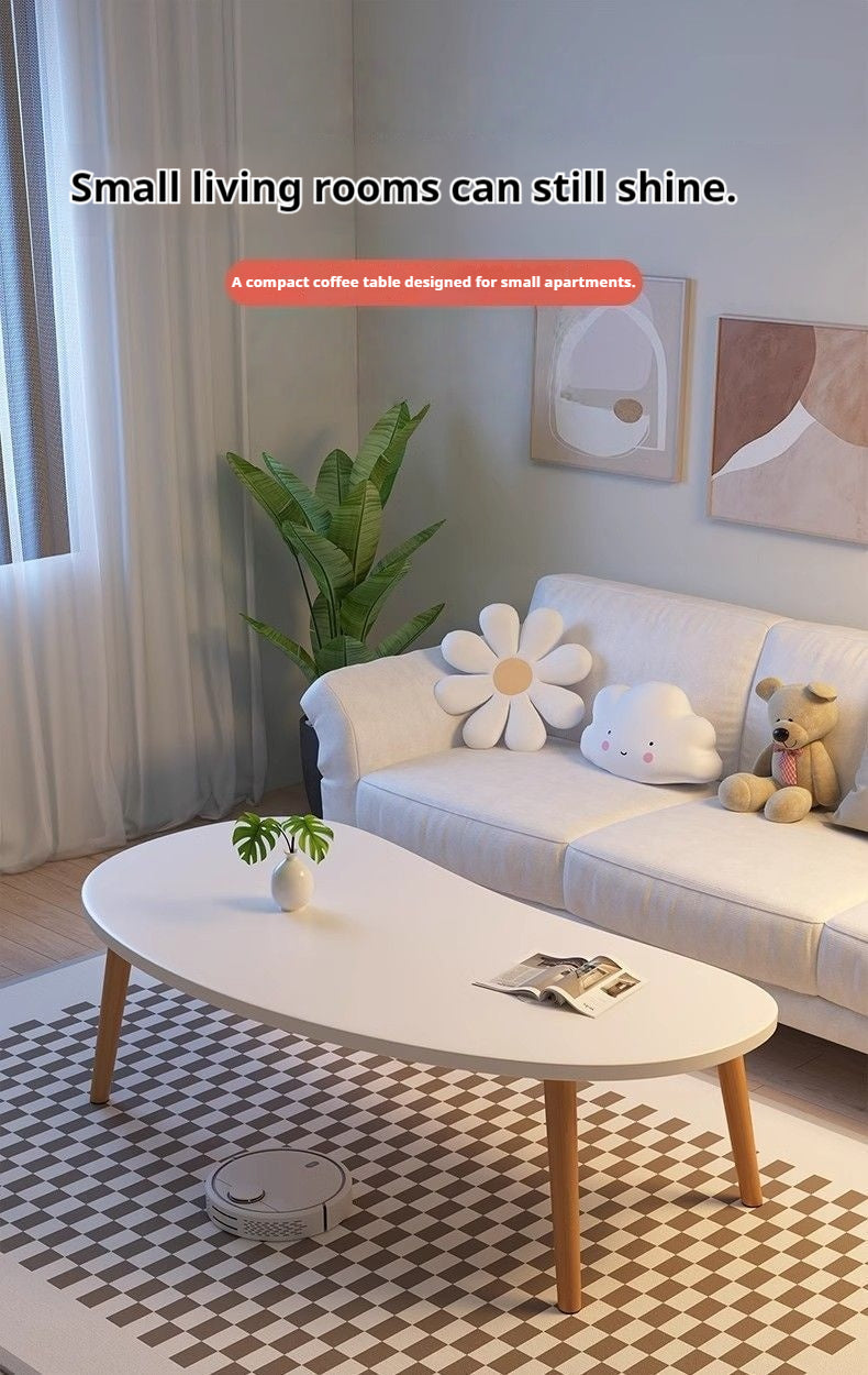 Minimalist Solid Wood Coffee Table – Natural Wood Grain Center Table