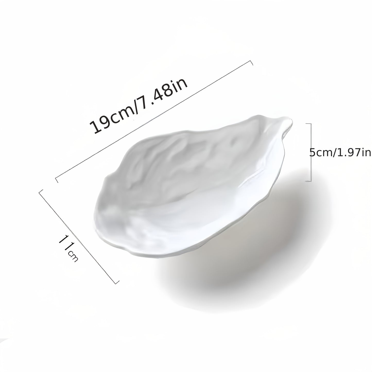 White Shell-Shaped Ceramic Serving Plate Set (2-Piece) – Oyster Design, Microwave Safe