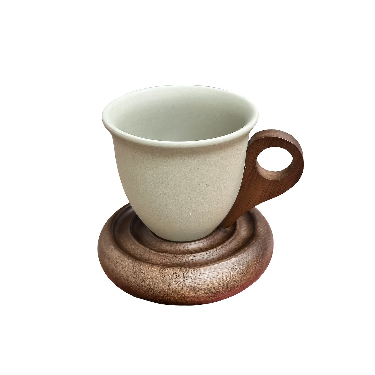 Ceramic Coffee Cup And Saucer Set | 7.44oz Round Ceramic Mugs With Base, Ideal For Cafes, Restaurants, Home Use, And Gifting