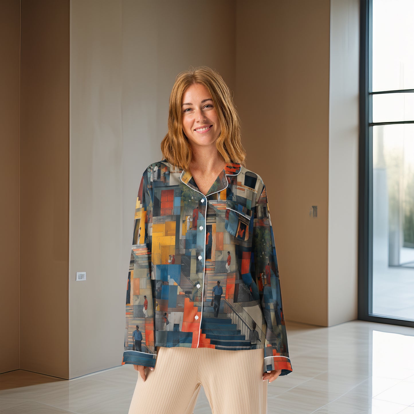 Tetrix Urban Collage – Long Sleeve Pajama Top