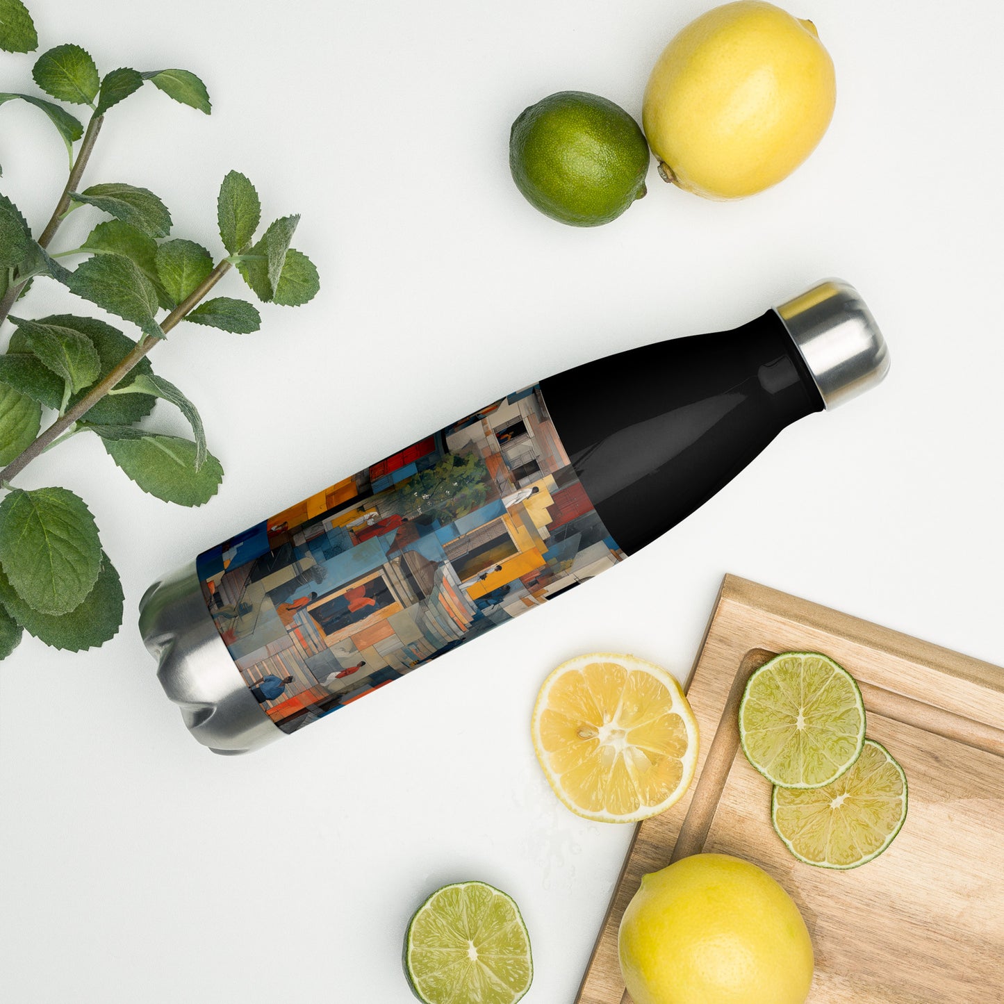 Tetrix Urban Collage – All-Over Print Stainless Steel Water Bottle