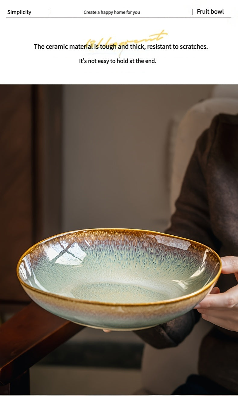 Flaming Color Asymmetrical Ceramic Plate (8") – Artistic Salad & Entrée Plate