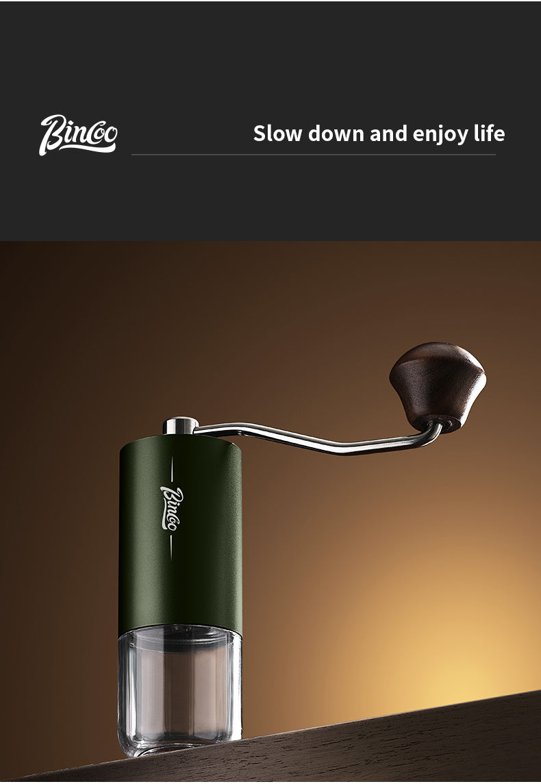 Bincoo Phantom Series Manual Coffee Grinder Featuring 6 Star Steel Burrs, a Portable Hand Crank Mill with Adjustable Grind Settings Suitable for Espresso, Pour Over, French Press, And Drip Coffee, Ideal for Home, Travel, Camp