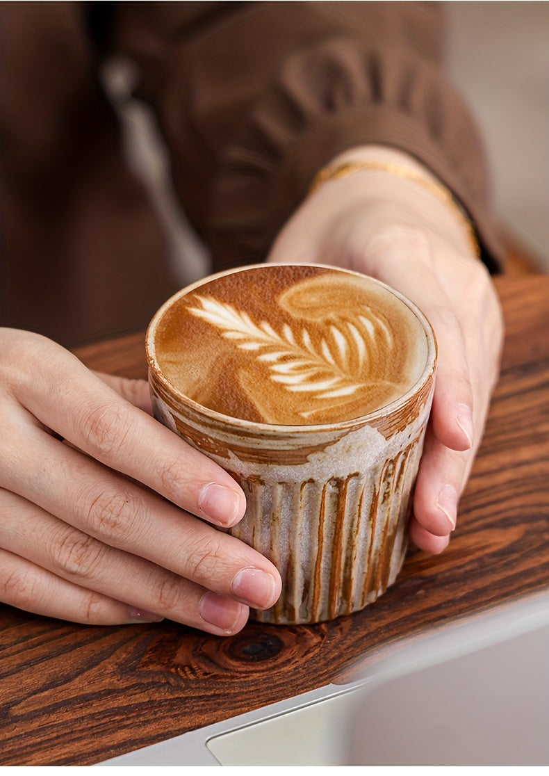 [Coffee Cup, Espresso Mug] Ceramic Straight-Rim Coffee Cup, Small Espresso Cup, Kiln-Transformation Glaze Handcrafted Creative Mug, Matcha Tea Cup, Middle Eastern Cup, Breakfast Cup, Milk Cup, Latte Cup, Water Cup, Aesthetic
