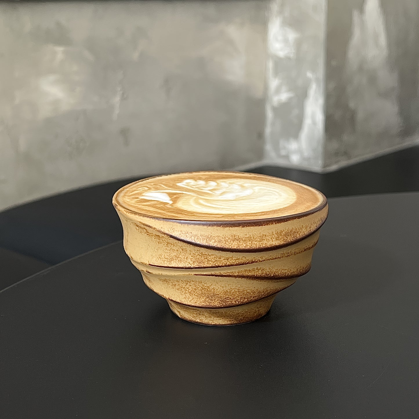 [Vintage Ceramic Coffee Cup] Vintage Rustic Ceramic Bamboo-Section Coffee Cup | Kiln-Altered Handheld Mug, Creative Unique-Shaped Latte Art Mug