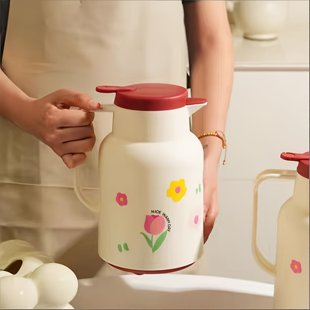 Home-use Large-capacity Insulated Coffee Carafe, Glass-lined Thermos Flask, Hot Water Bottle, Insulated Coffee Mug, Lidded Teapot, Vacuum Insulation 1000ml/33.8oz