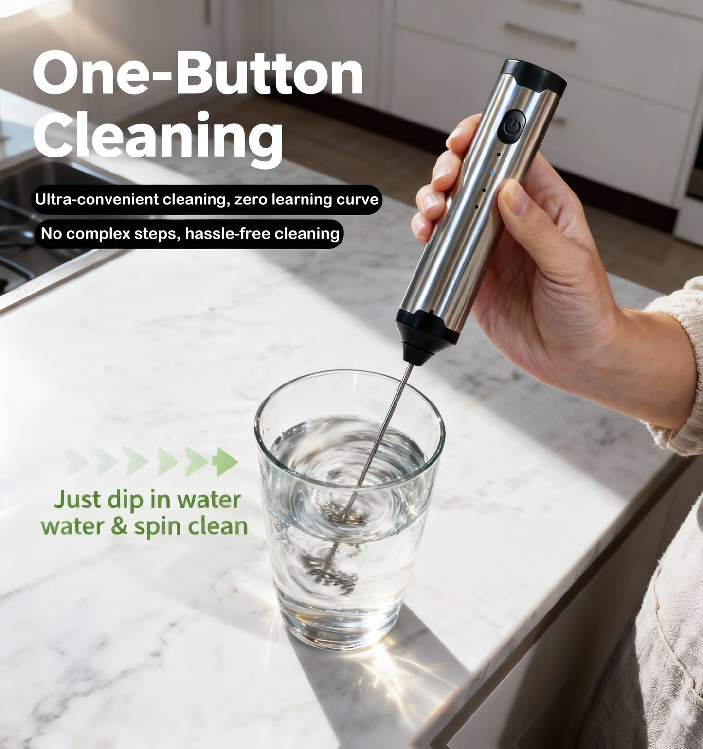 3-Speed Adjustable Rechargeable Milk Frother - 304 Stainless Steel Handheld Electric Foam Maker, Large Battery USB Charging Drink Mixer, Multi-Use Milk & Egg Beater for Coffee, Latte, Matcha, Portable Whisk for Daily & Travel