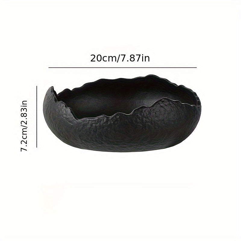 Wave-Edge Ceramic Plate (7.87") – Modern Textured Serving Plate, Microwave Safe