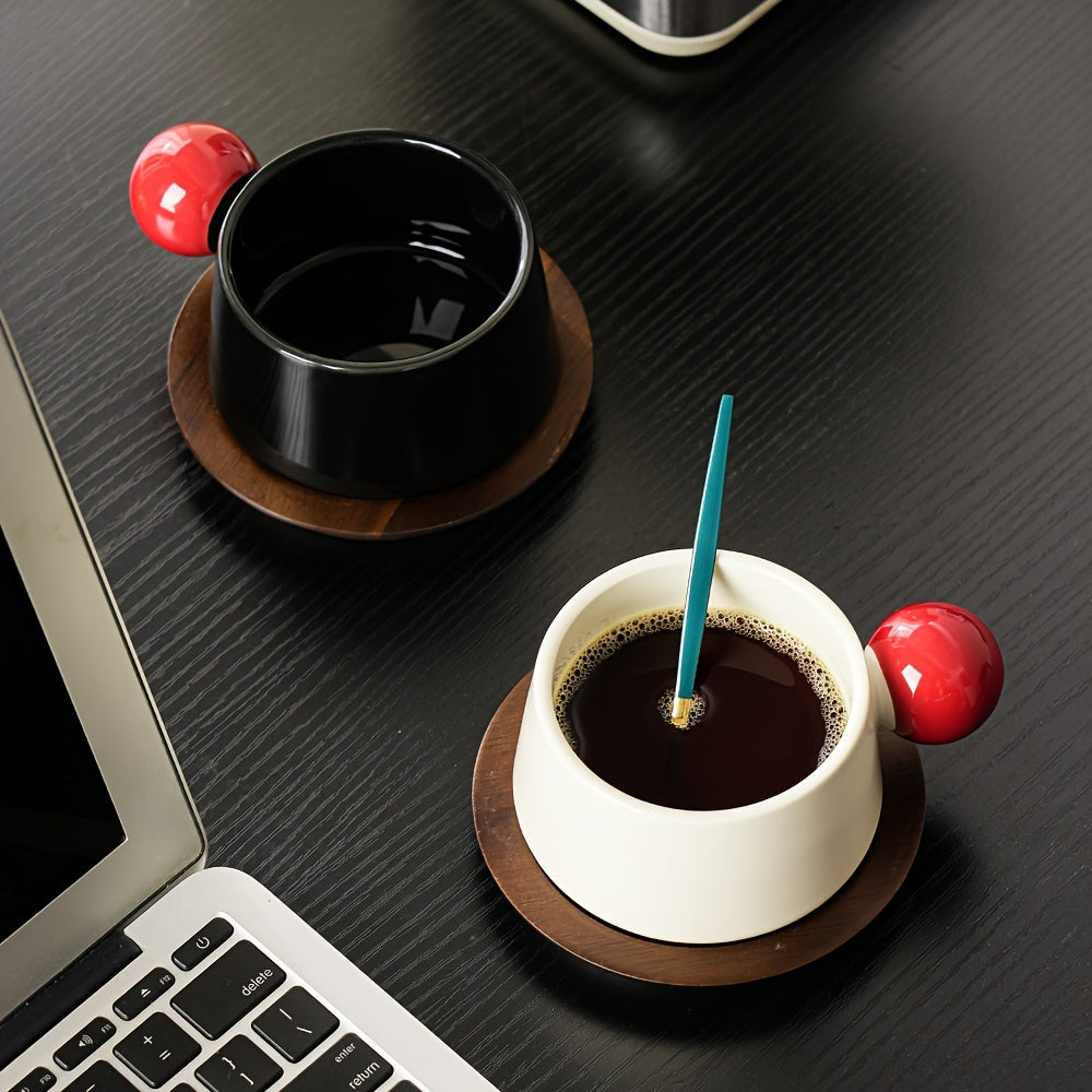 Hot Selling New American Style Coffee Cup Set, High-Quality Transparent Borosilicate Glass Latte Mug, Niche High-End Aesthetic