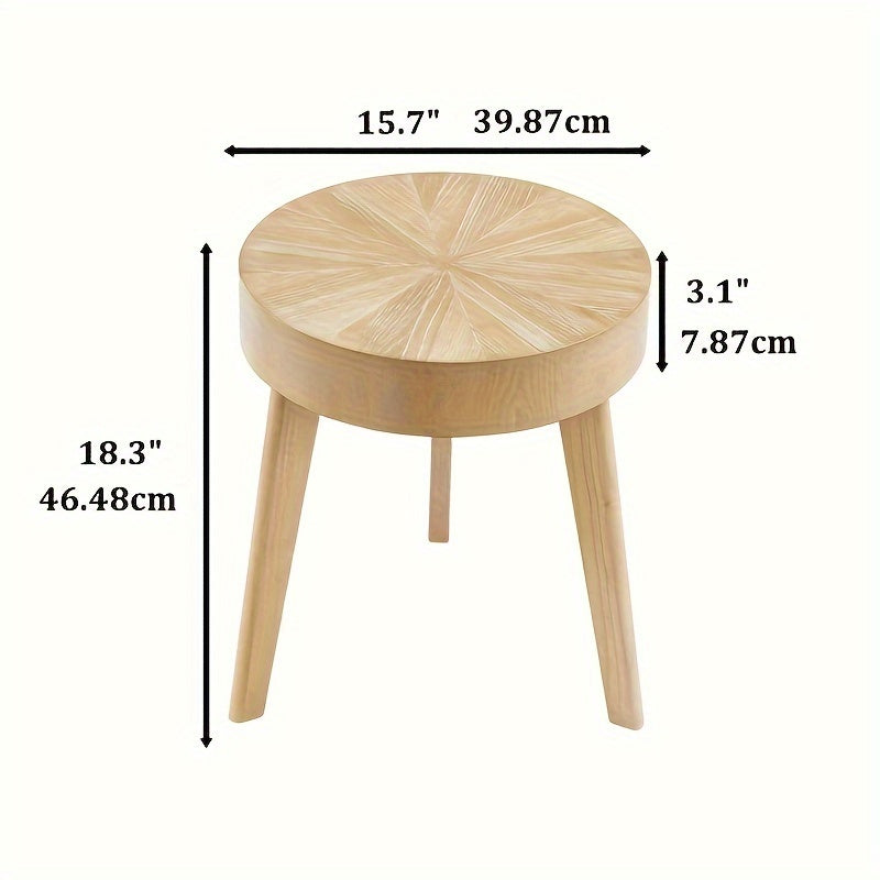 Solid Wood Coffee Table Set of 2 – Round Nesting Living Room Tables