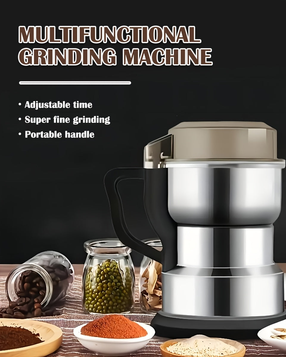 1pc Electric Coffee & Grain Grinder with High-Speed Motor (2500 RPM) & Heavy-Duty Stainless Steel - Fast Grinding for Espresso, Coffee Beans, Tea Nuggets, Spices - Suitable for Home Brewing, Modern Kitchen Appliance