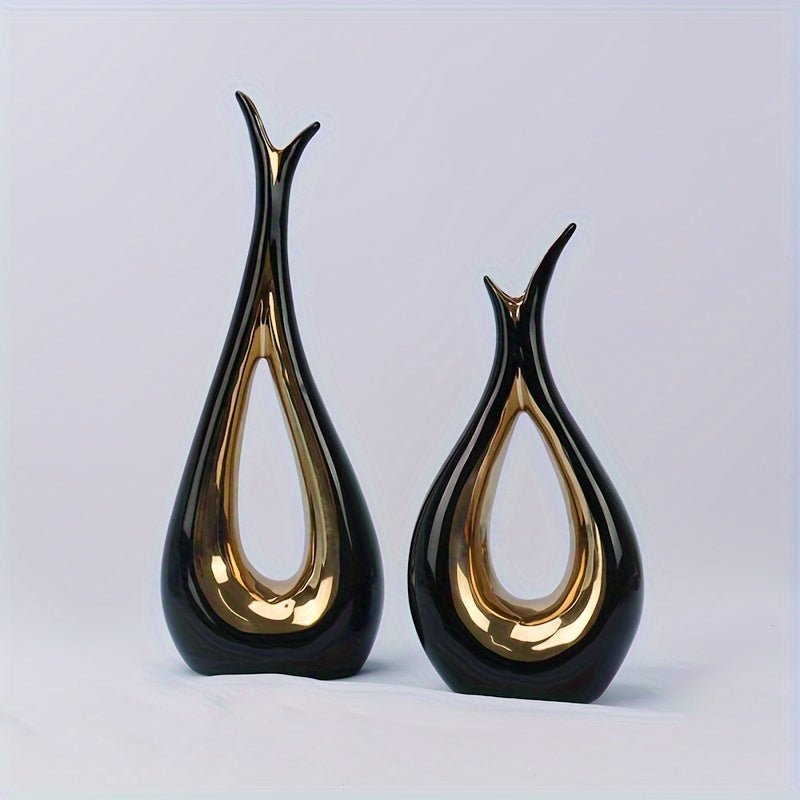 A Set Of Ceramic Flower Vases, Creative Modern Vases, Suitable For Home Living Room Entrance Cabinet Decoration