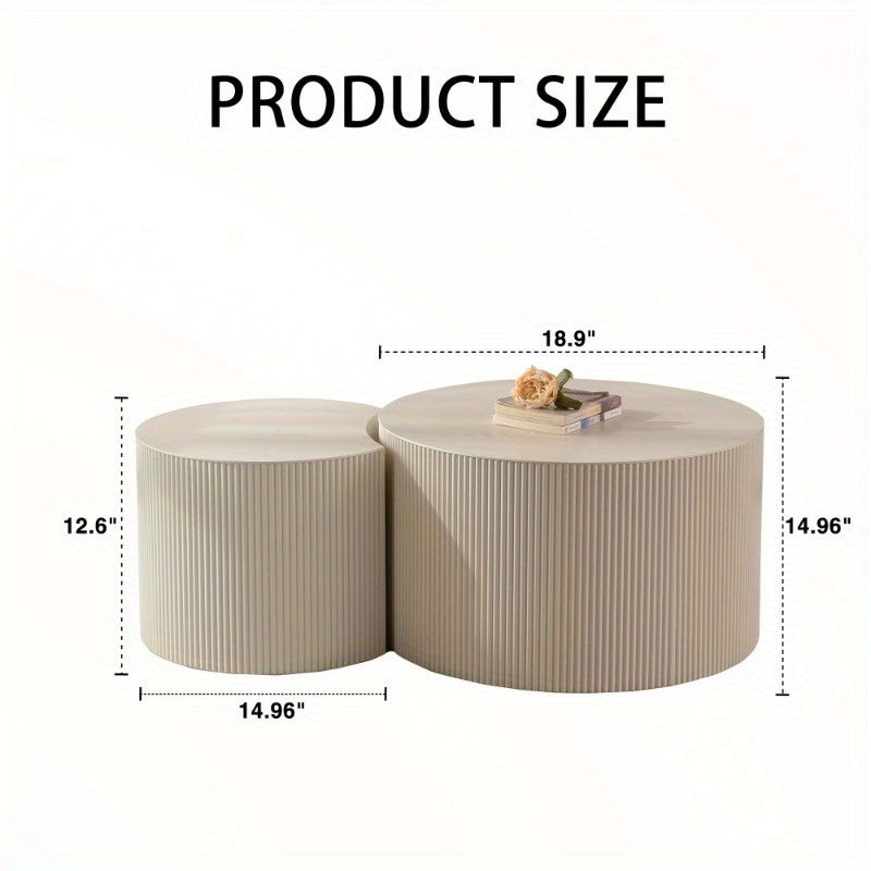 Small Space Round Coffee Table – Modern Center Table (No Assembly Needed)