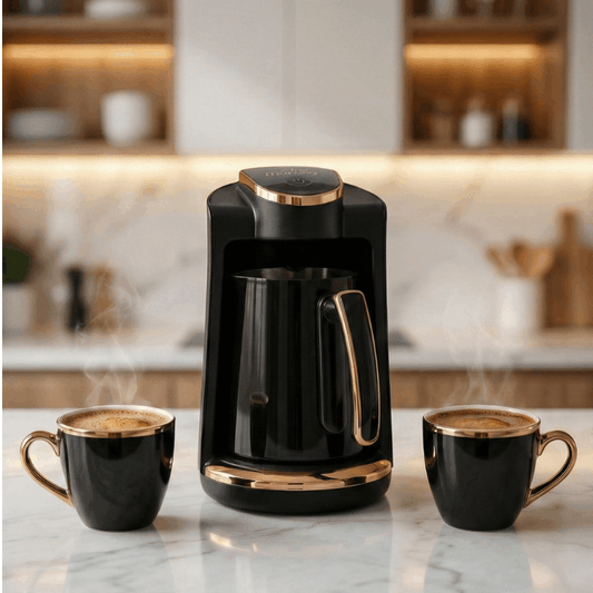 Any Morning Turkish/Arabic/Greek Coffee Maker, Automatic, Auto Shut Off, 4 Cup, Stainless Steel Turkish Coffee Pot