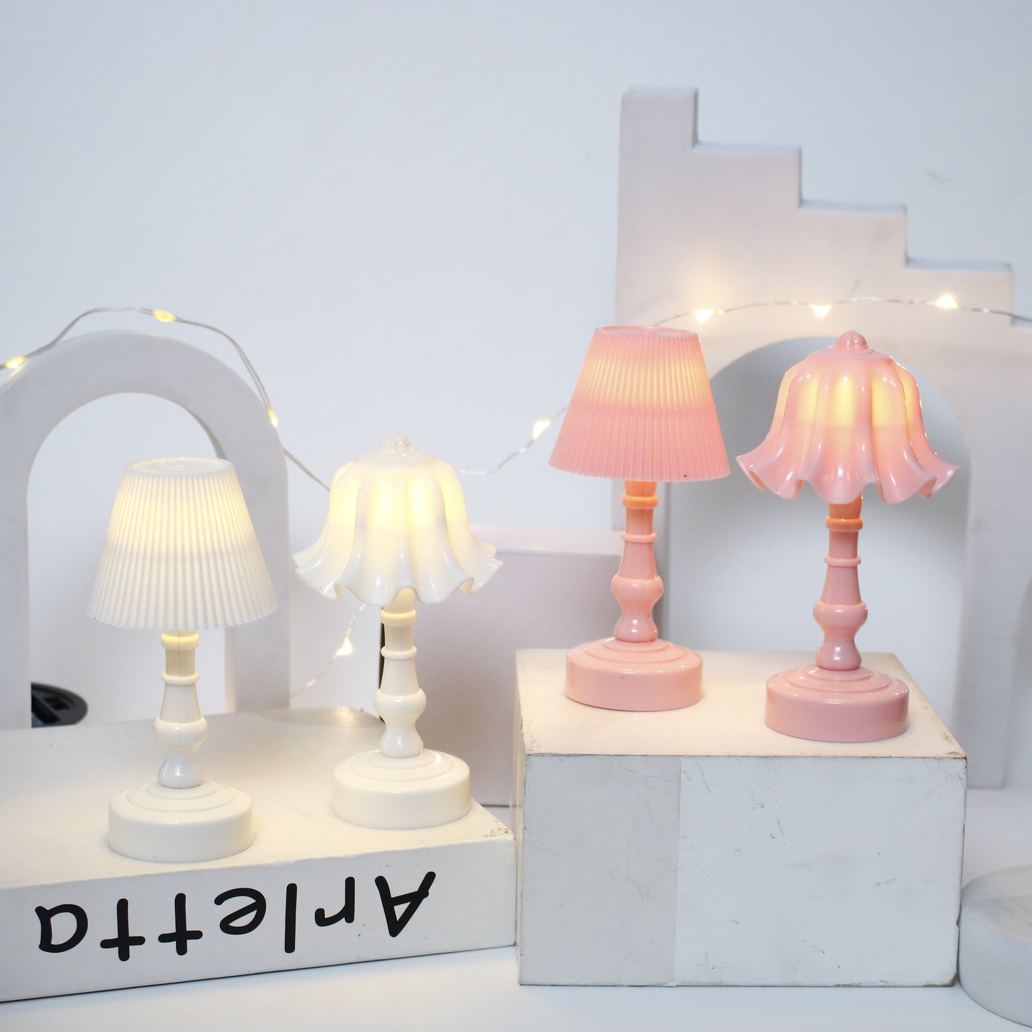 1pc Flower-Shaped Mini LED Table Lamps - Sleek Modern Design, Soft Warm Night Light, Durable Plastic Construction - Unique Home Decor for Bedroom, Desk, Cafe, Hotel, and Living Room, Ideal Gift for Friends and Family