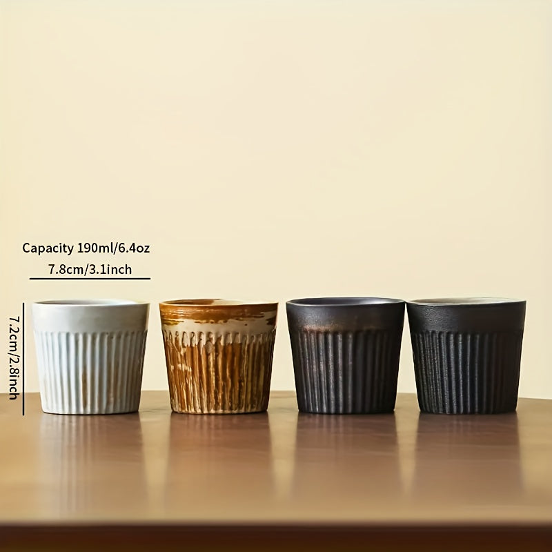 [Coffee Cup, Espresso Mug] Ceramic Straight-Rim Coffee Cup, Small Espresso Cup, Kiln-Transformation Glaze Handcrafted Creative Mug, Matcha Tea Cup, Middle Eastern Cup, Breakfast Cup, Milk Cup, Latte Cup, Water Cup, Aesthetic