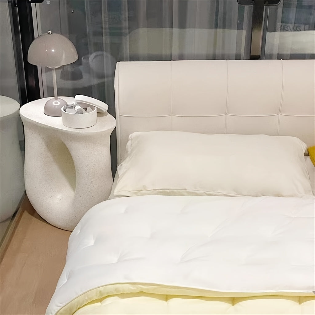 Modern Concrete Garden Stool & Side Table – Terrazzo Accent Plant Table (17.7”)