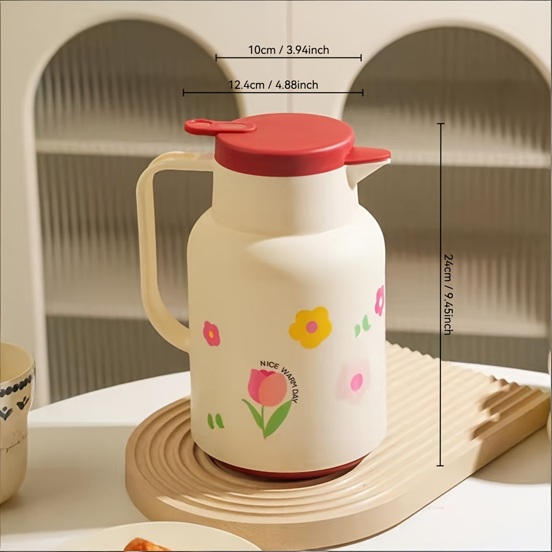 Home-use Large-capacity Insulated Coffee Carafe, Glass-lined Thermos Flask, Hot Water Bottle, Insulated Coffee Mug, Lidded Teapot, Vacuum Insulation 1000ml/33.8oz