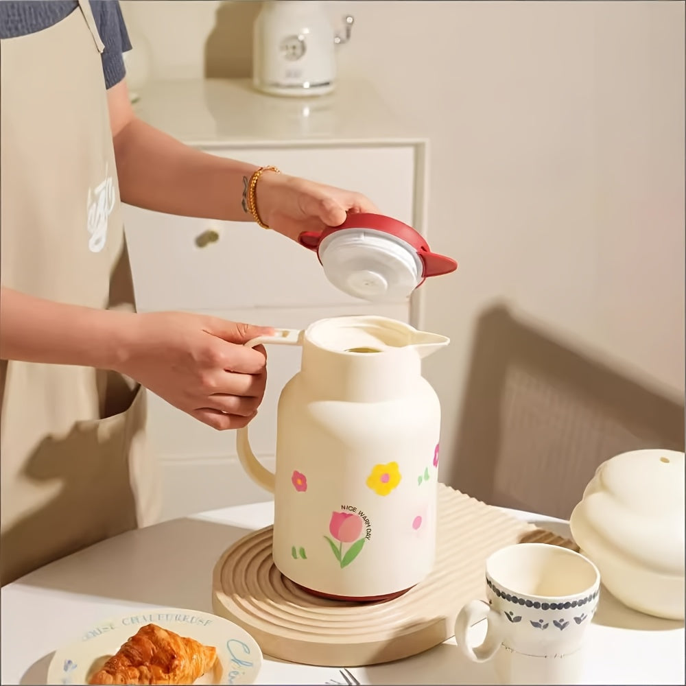 Home-use Large-capacity Insulated Coffee Carafe, Glass-lined Thermos Flask, Hot Water Bottle, Insulated Coffee Mug, Lidded Teapot, Vacuum Insulation 1000ml/33.8oz