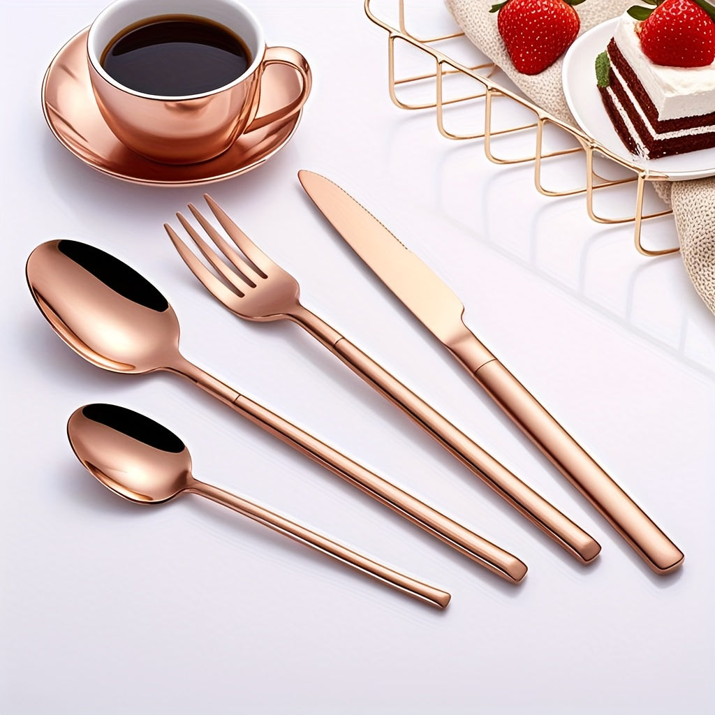 24/48/72pcs Stainless Steel Flatware Set - Knife Fork Spoon, Rust-Resistant & Durable, Ideal for Restaurant, Catering, Gift, Hotel Tableware Wholesale-Halloween Thanksgiving Day Christmas