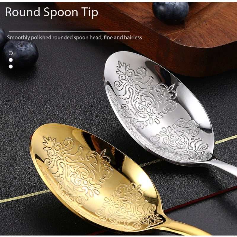 Stainless Steel Western Tableware | Four Main Pieces Steak Knife, Fork, Spoon Thickened Gift Set - 304 Stainless Steel