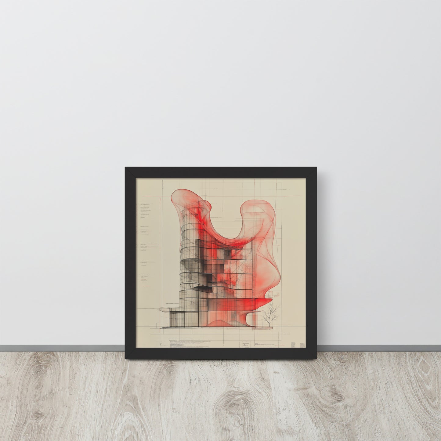 Evolvance Framed Poster - Abstract Architectural Fluidity Art