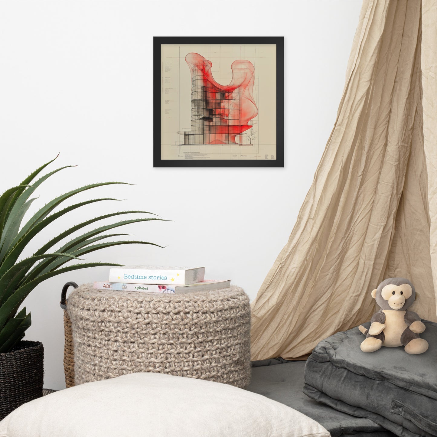 Evolvance Framed Poster - Abstract Architectural Fluidity Art
