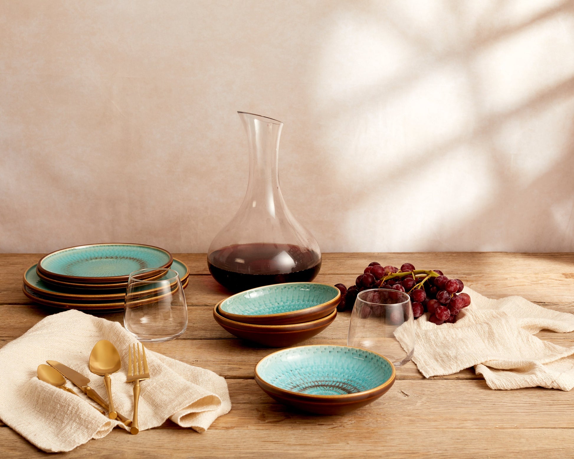 Josephine Porcelain Round Plate Lake Blue 20cm Starter Size-1