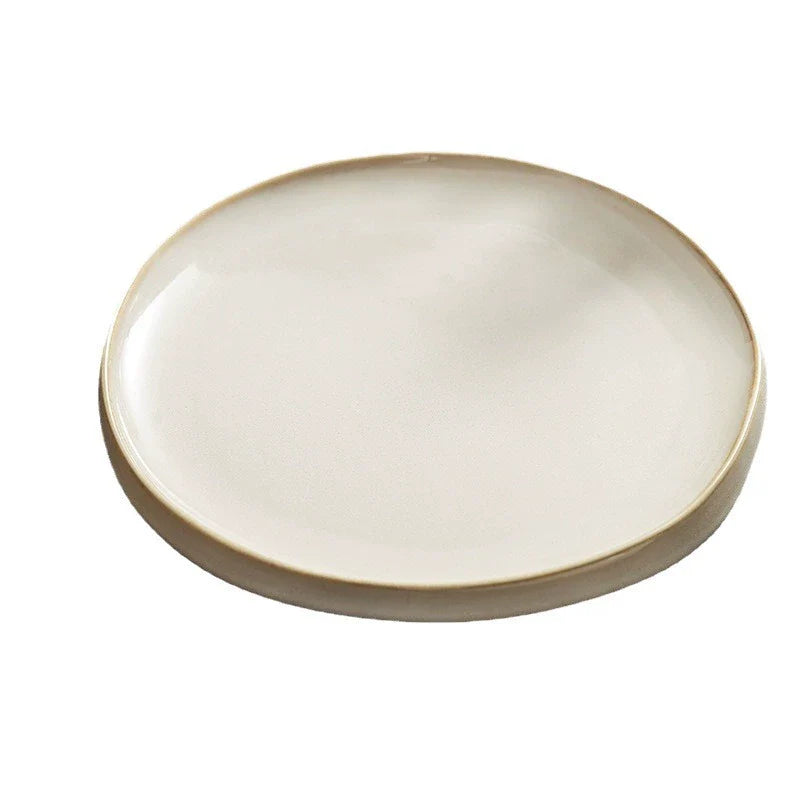 Japanese Creative Ceramic Dinner Plate Large Flat Steak Plate High Quality Luxury Tableware-4