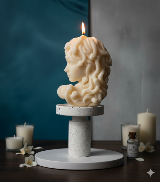 Large Handmade Medusa Art Candle - 100% Eco-Friendly Soy Wax